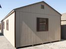 14x40 Peak Style One-Car Garage With Clay LP Siding and Brown Trim From Pine Creek Structures